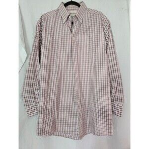 Roundtree Yorke Gold Label Shirt Mens 16 33 Red  Plaid Non Iron RGB